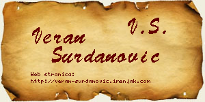 Veran Surdanović vizit kartica